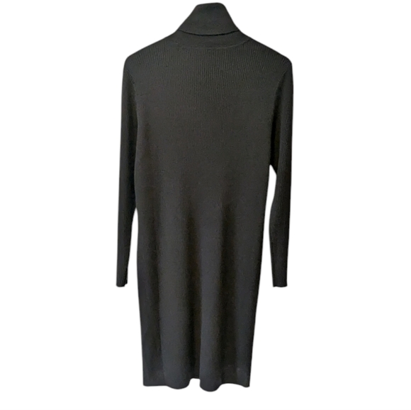 Eileen Fisher Olive Green Turtleneck Ribbed Dress - XS - Picture 4 of 6